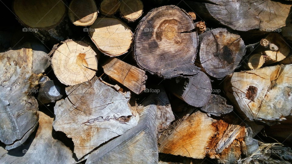 Texture of chopped firewood