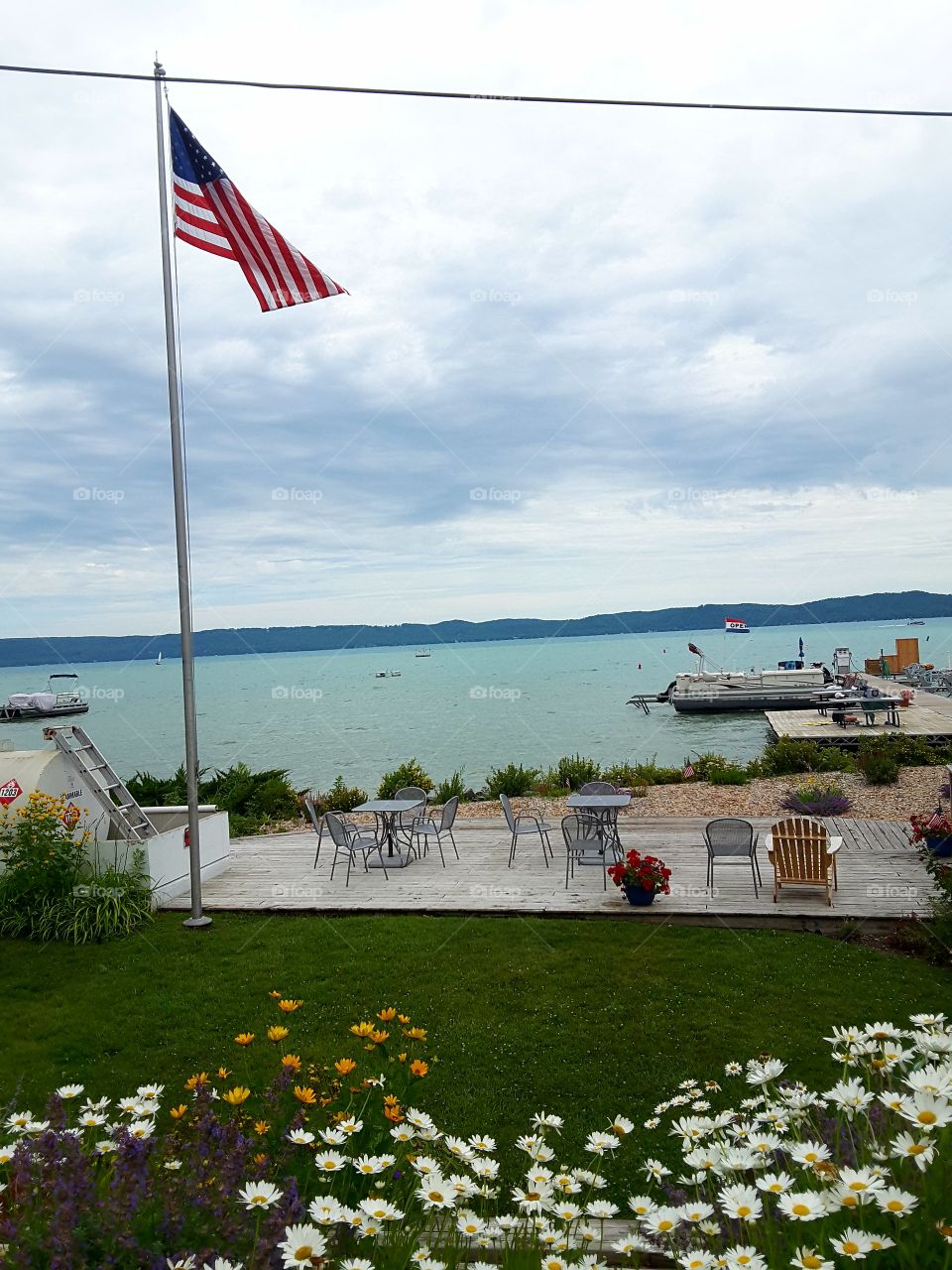 Summertime in USA. Lake life.