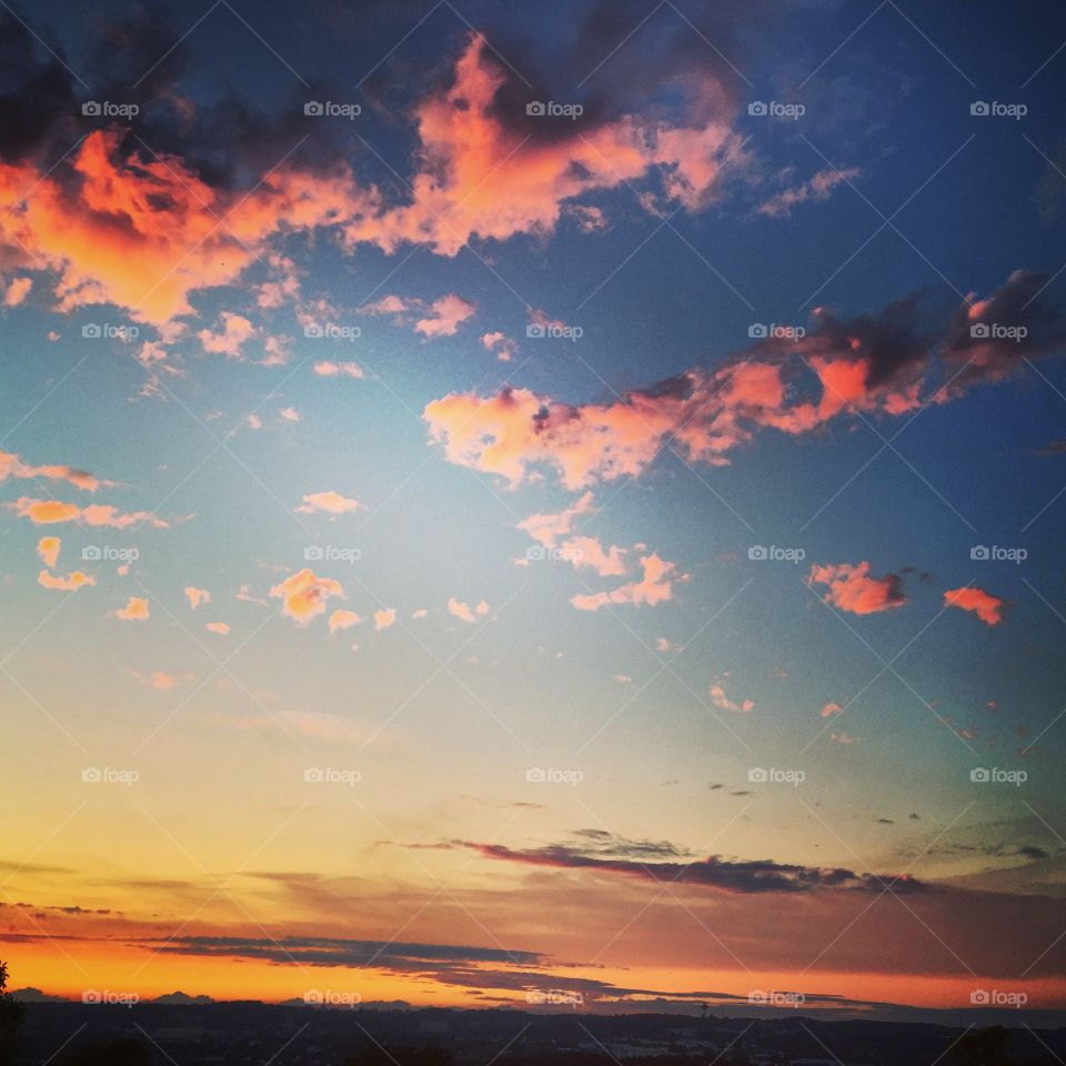 Clouds. Sunset in Germany