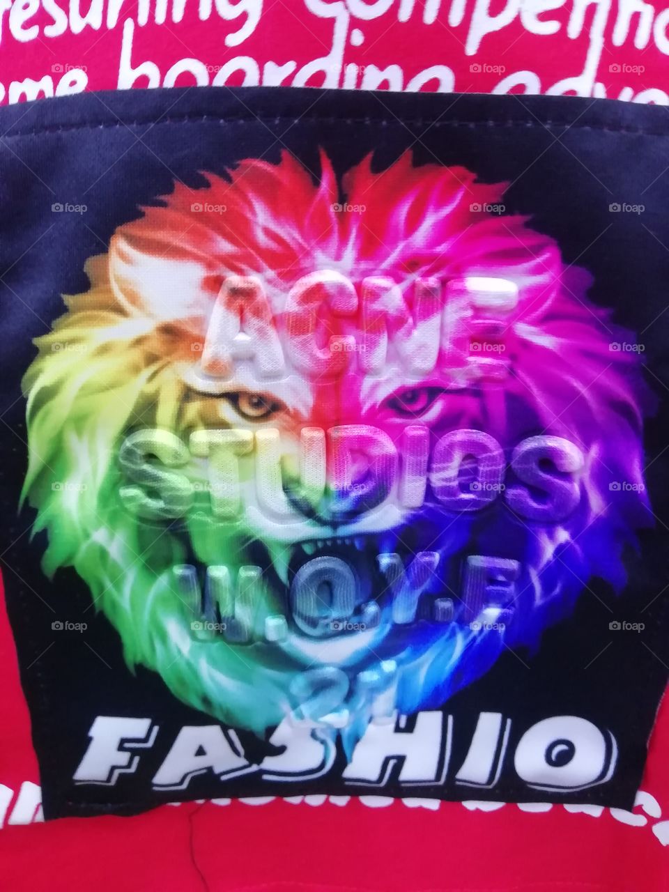 Colourful Lion face print