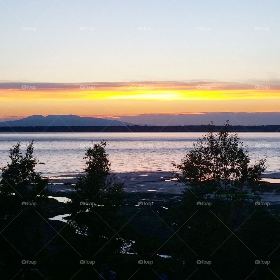 Civil Twilight at Cook Inlet. anchorage, alaska. Aug 2015