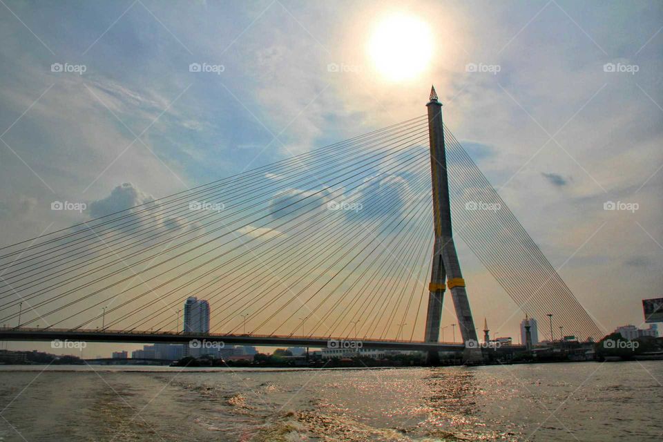 A bridge on Chao Praya river Bangkok