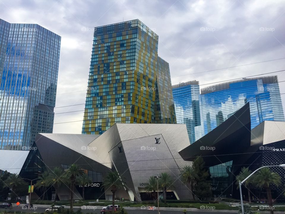 Various beautiful buildings in Vegas. 