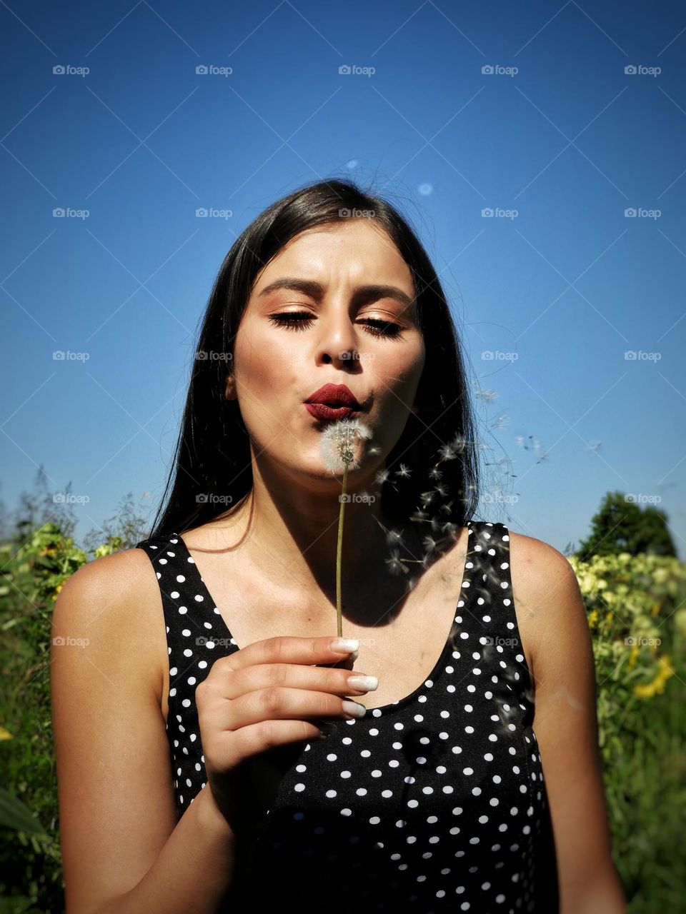 woman with flower