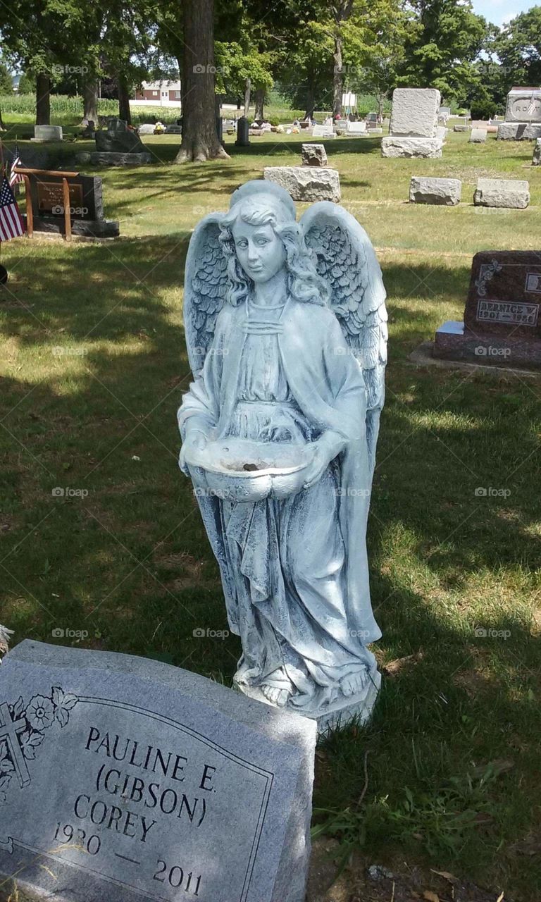 Stone Angel in a cemetery