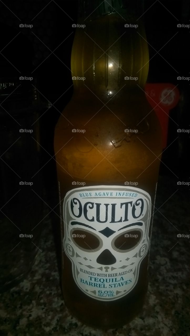 Oculto Beer. This is a photograph of a beer called Oculto.