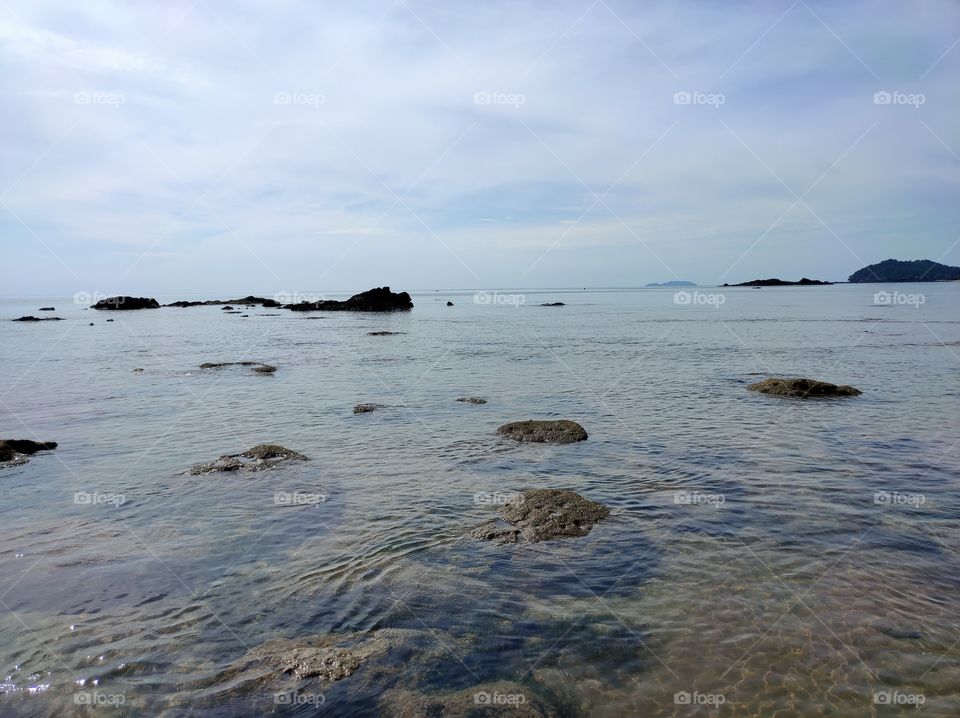 on the beach in the afternoon