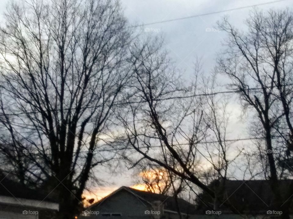 sunset glow in evening clouds