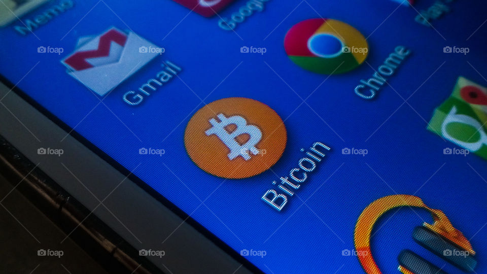 Bitcoin icon on an Android smartphone