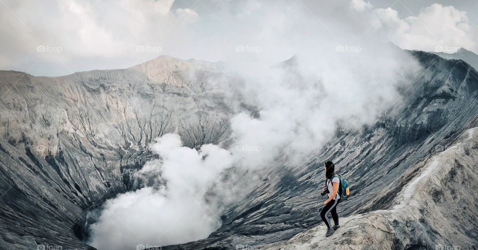 On the edge of a volcano