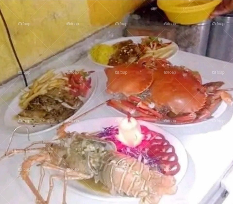 Enjoying a meal at a restaurant.