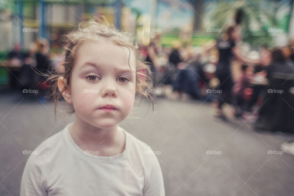 A child with makeup on