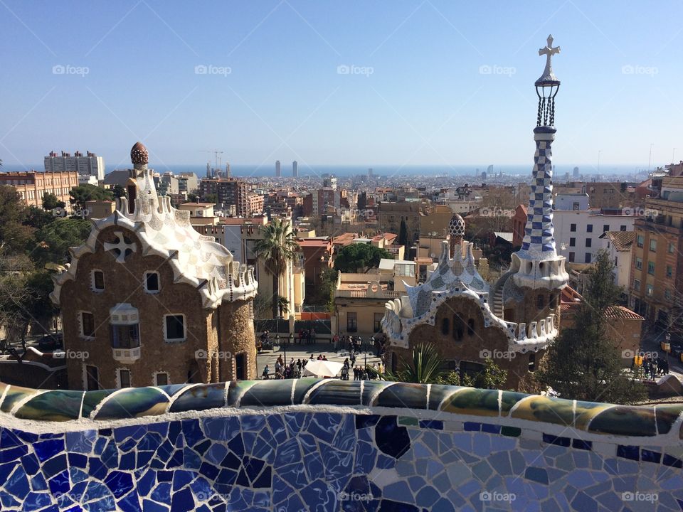 View of Barcelona from Gaudi's Park Güell