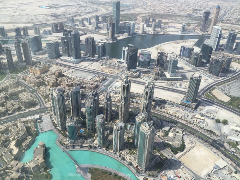 View from the top of the Burj Khalifa, Dubai, UAE
