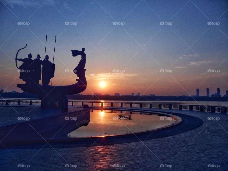 the Dnieper river in the city of Kyiv