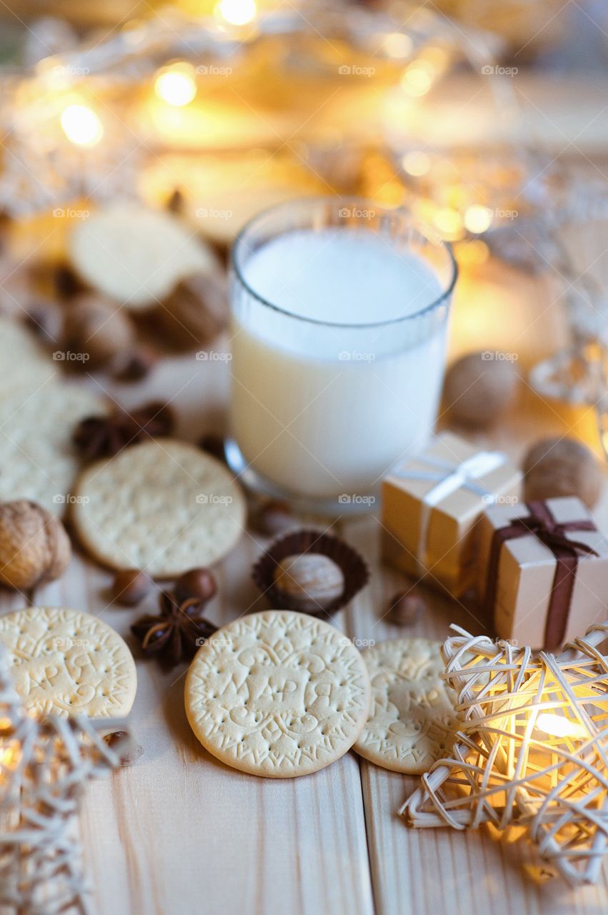 View of cookies on table