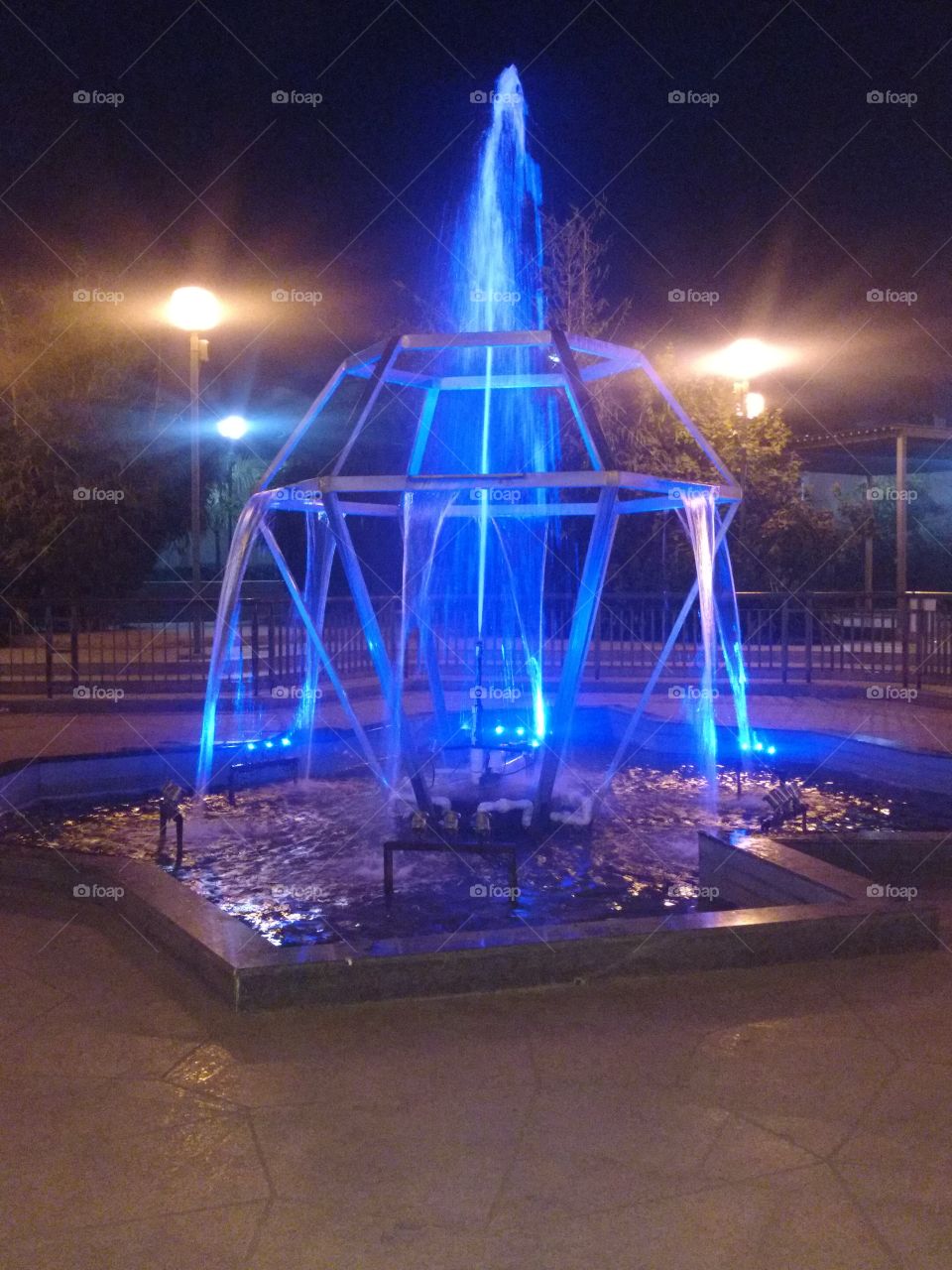 Colourful fountain