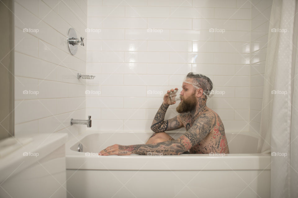 Hipster in the Bath
