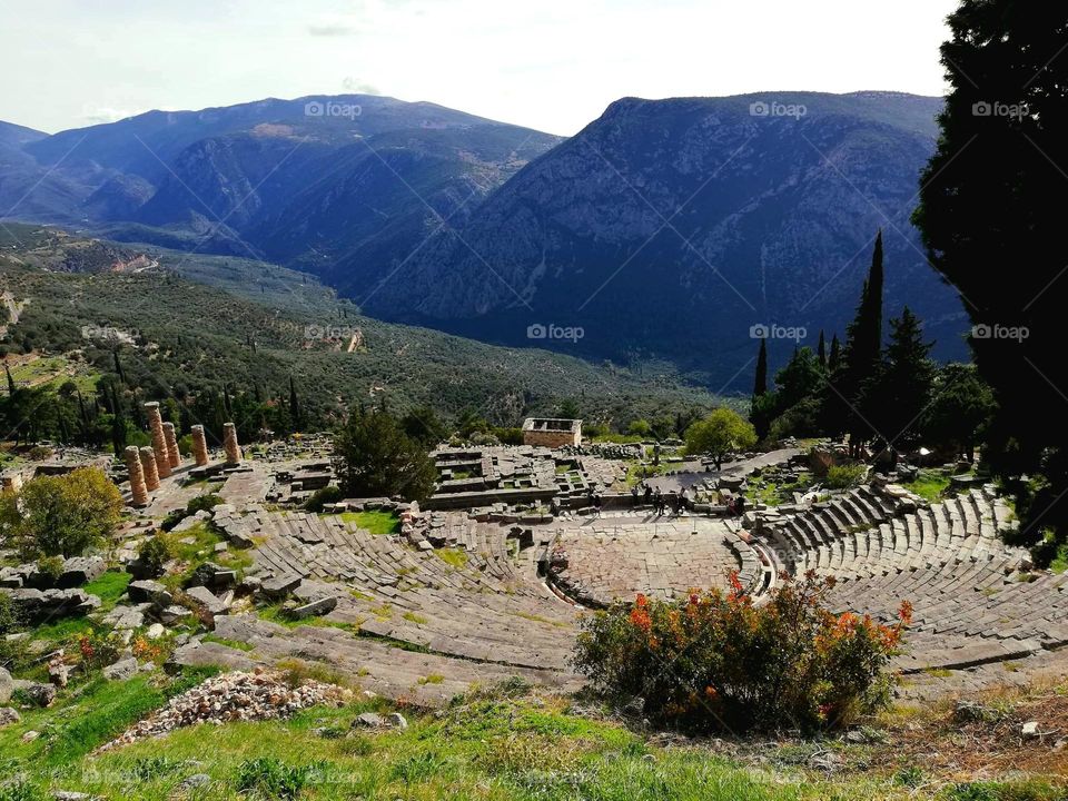 The beauty of the past in the Ancient theater of Delfoi