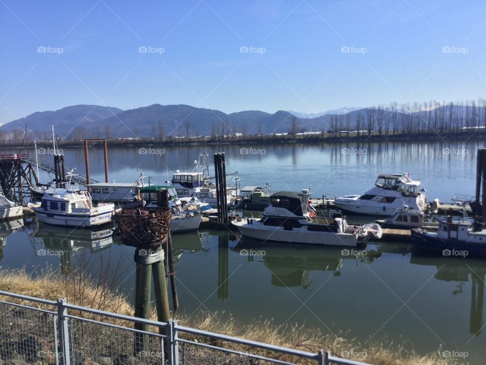 Harbour in Mission, British Columbia along the Fraser River 