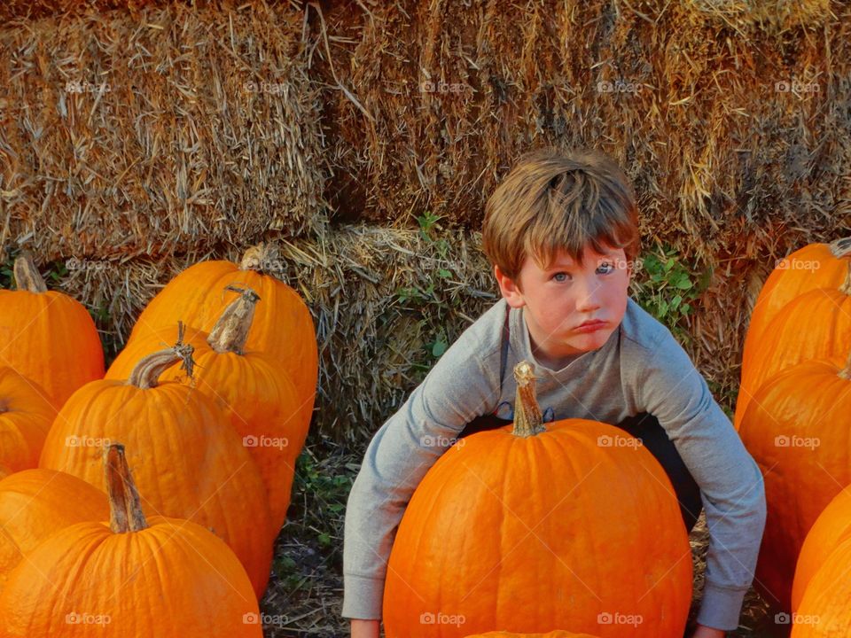 Boy At The Pumpkin Patch