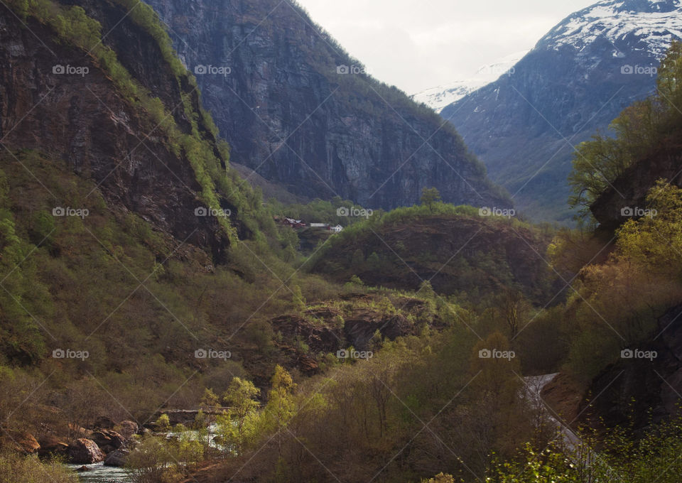 Beautiful landscape in Flam Norway. 