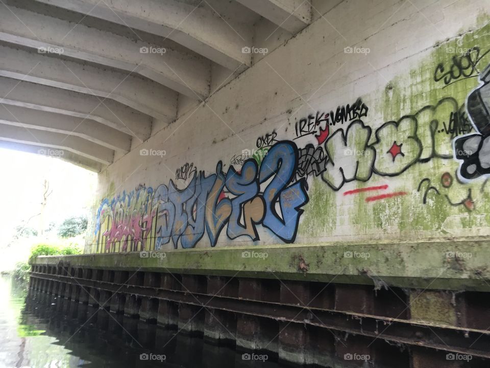 Graffiti under a bridge 