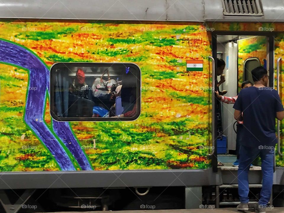 A fully air conditioned train for Jaipur from Mumbai Central Station (India). This train is named as Mumbai-Jaipur Duronto Express. Its an affordable journey with a ticked priced just 2300 Indian Rupees and that includes dinner and breakfast.
