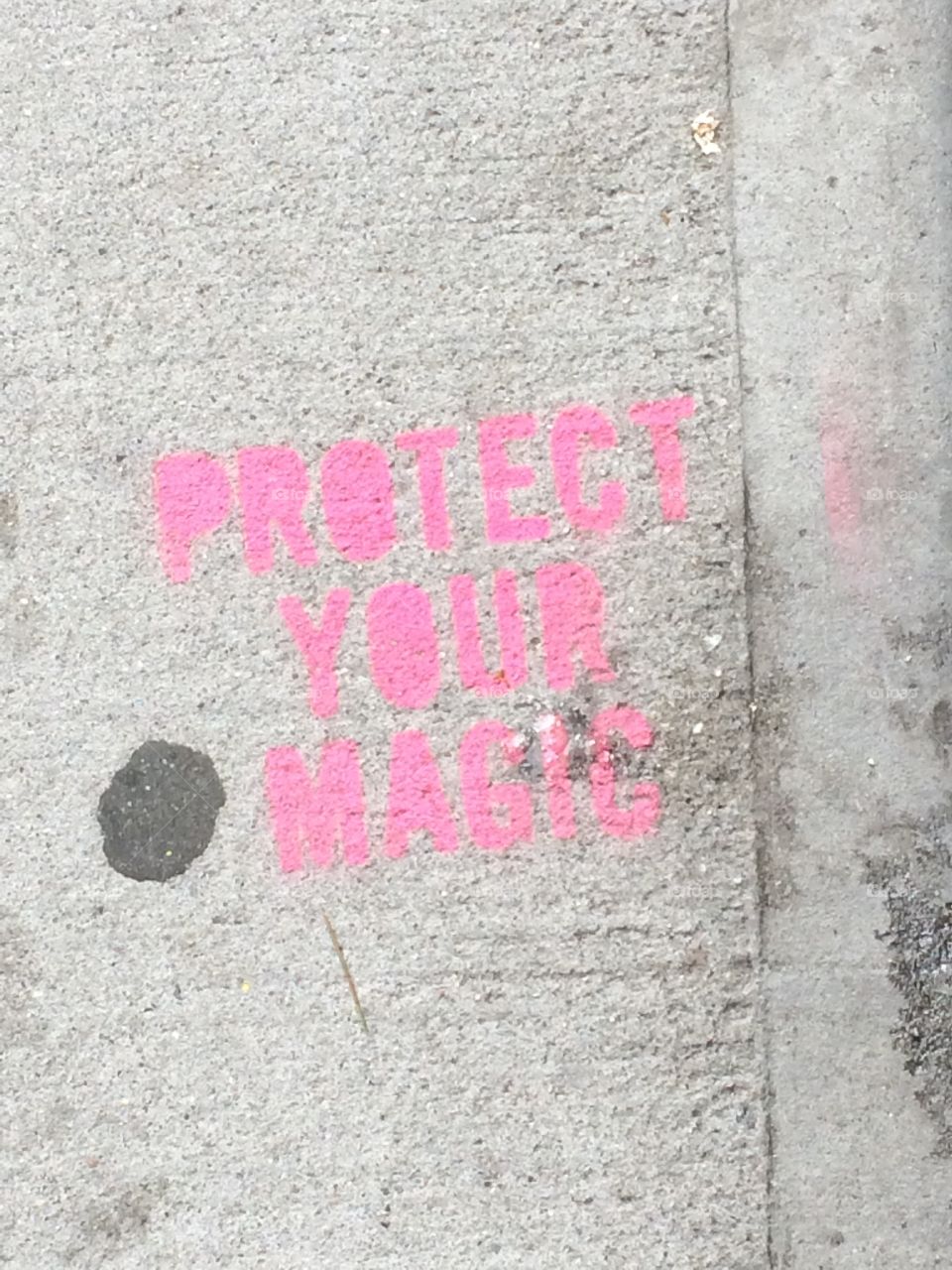 Protect your magic pink graffiti street art  