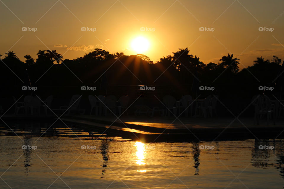 Gorgeous sunset from pool area