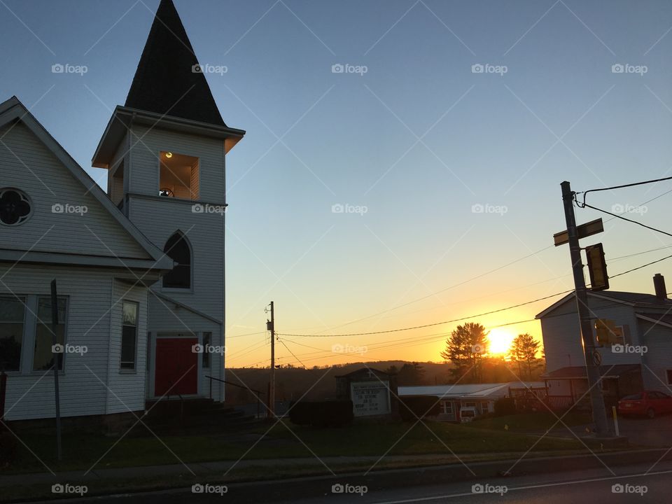 Church at sunset