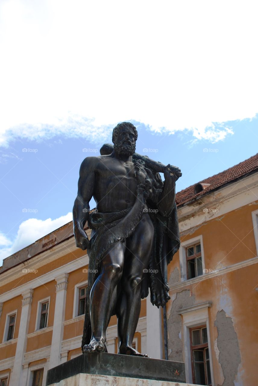 The statue of Hercules in Herculane city, Romania