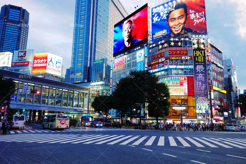 Tokyo's most famous crossroads. Don't let the emptiness fool you - those streets will be full of people in a minute!

Shibuya, Tokyo