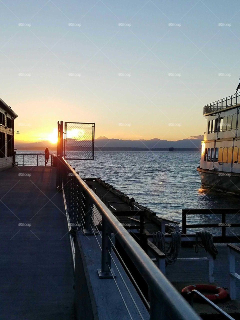 waterfront at sunset