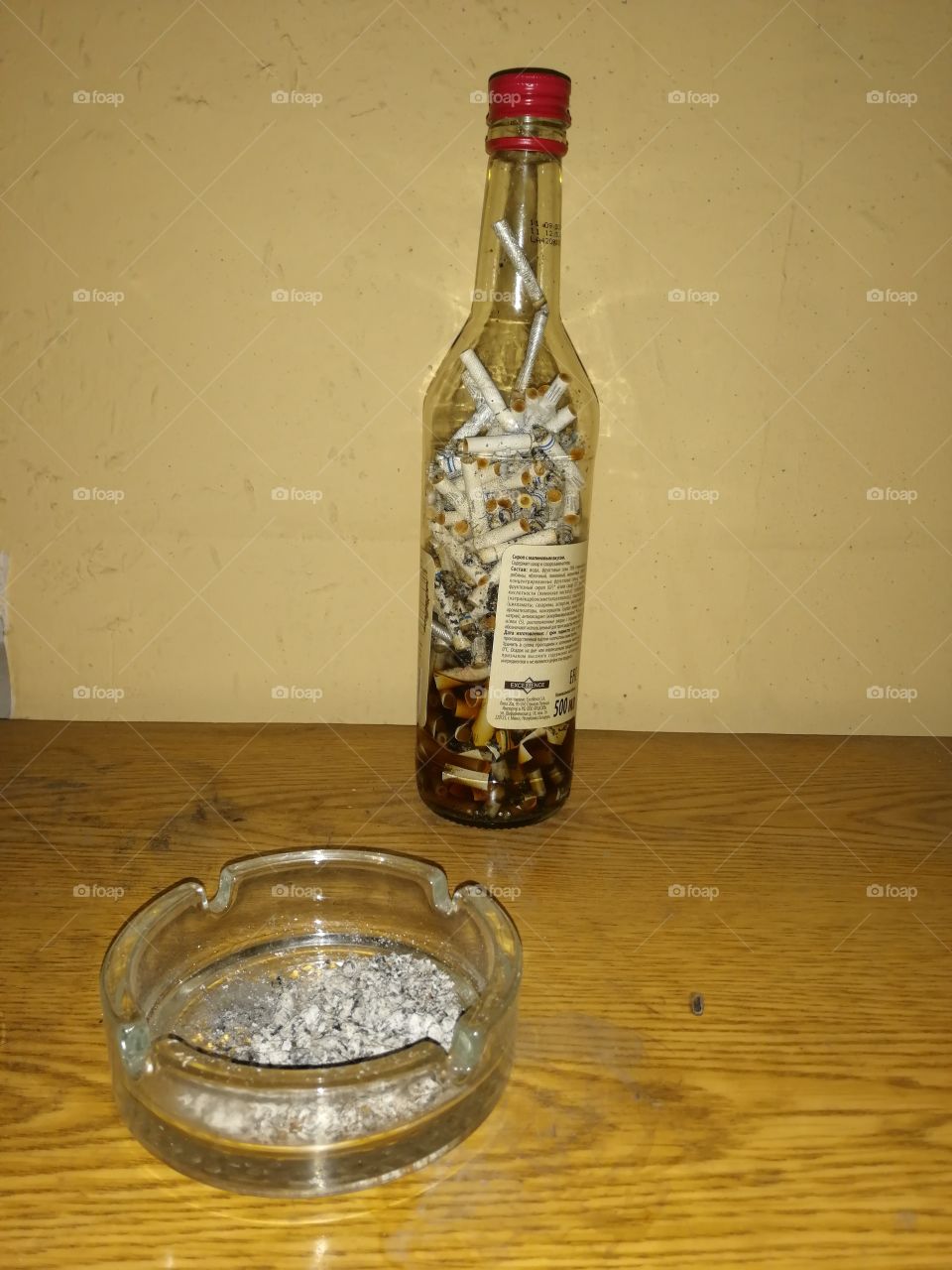 Ashtray in a bottle