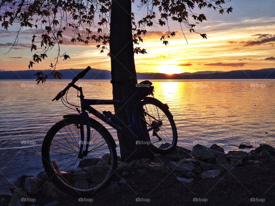 Bike in sunset