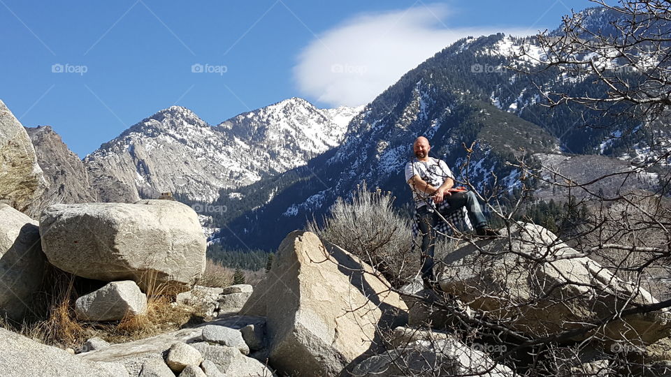 Man standing near mountain