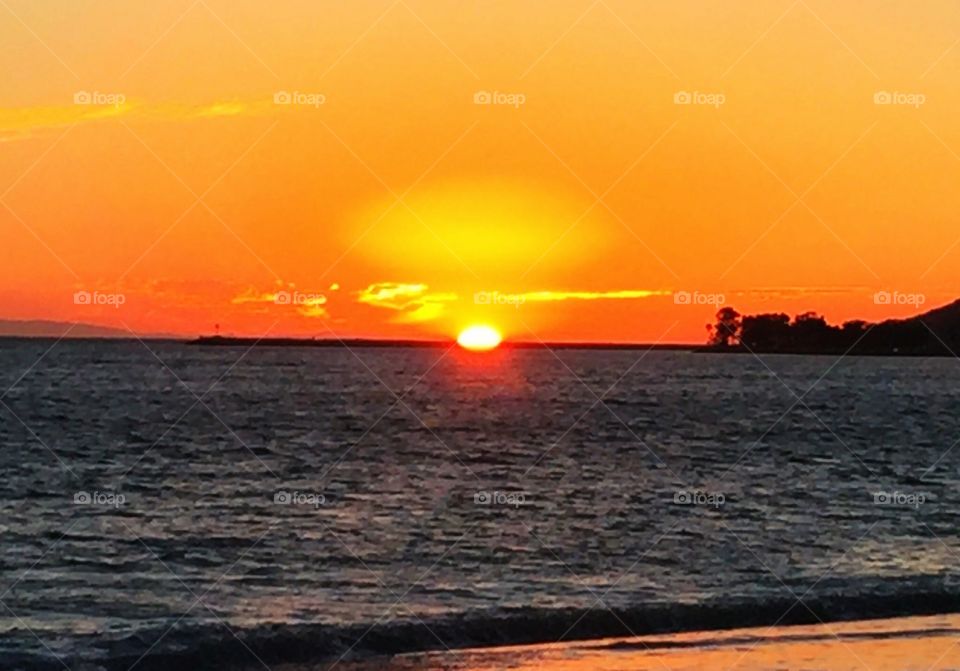 Sunset with a halo.. Sunset at San Clemente appears as an angel with a halo.