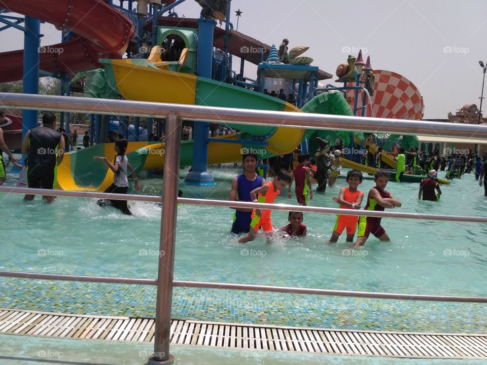 Kids playing in water