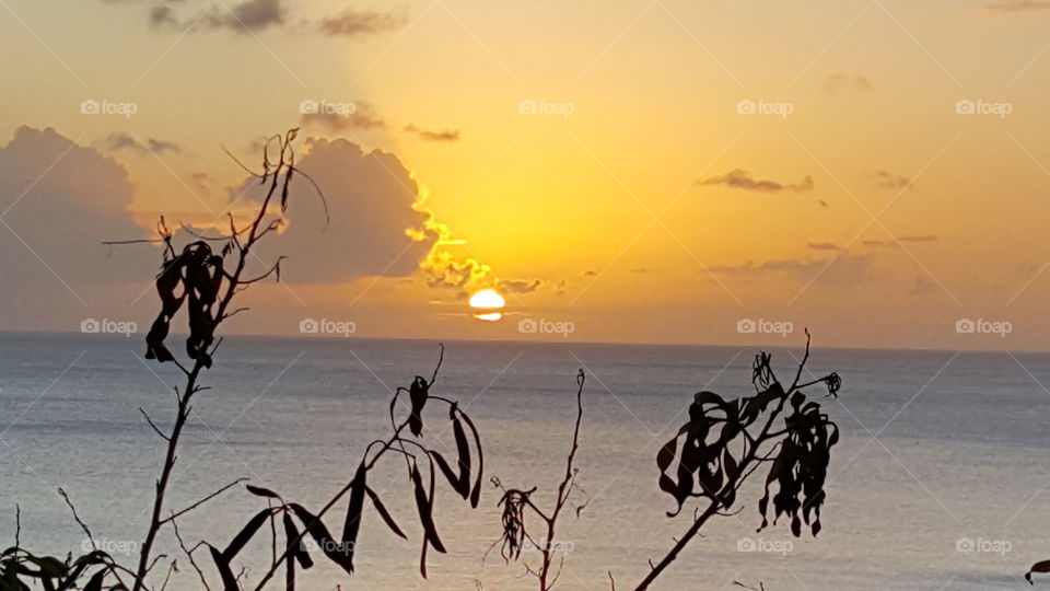 Beautiful sunset in the western Pacific