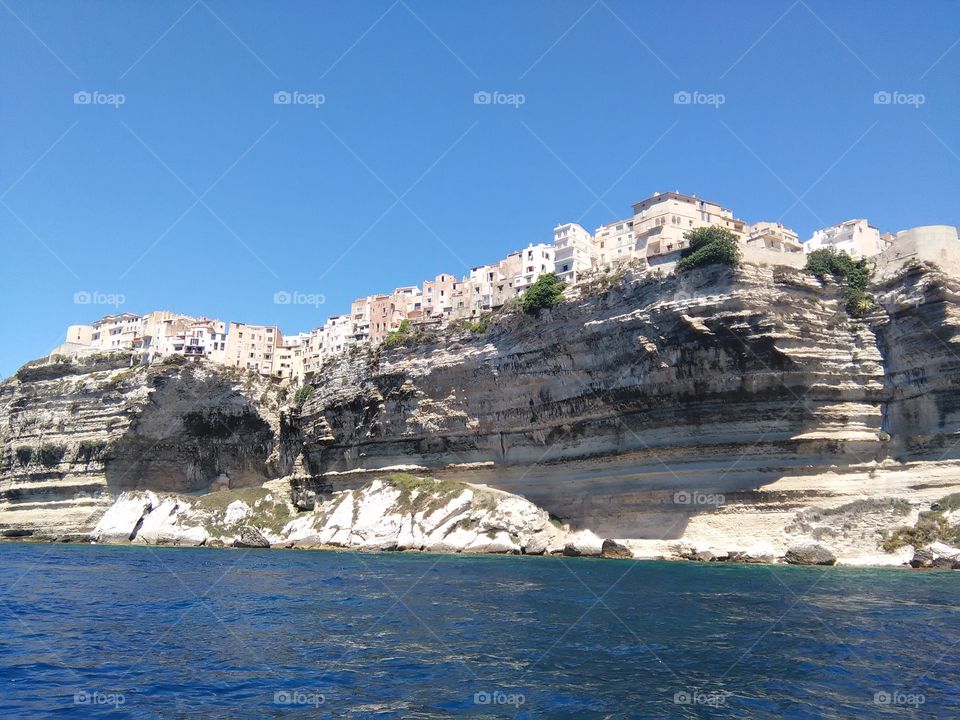 Cliff and sea, Corsica
