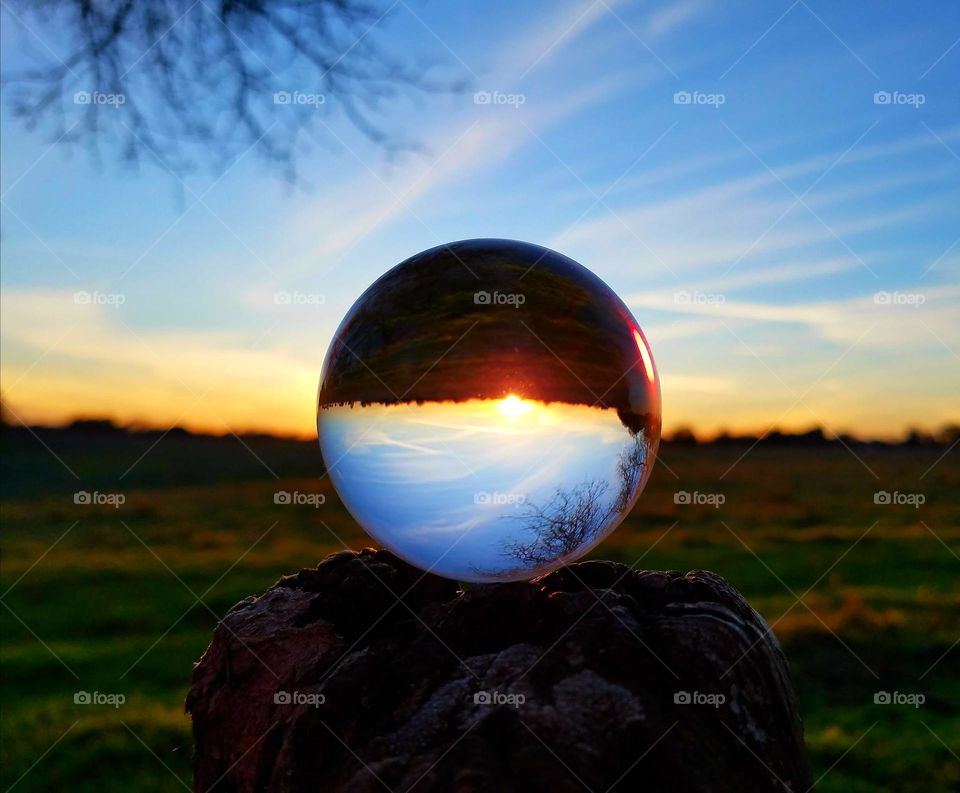 Sunset through the Lens Ball