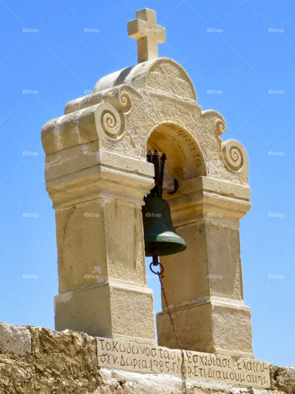 Bell to a small church in the fortress fortezza in rethymno create