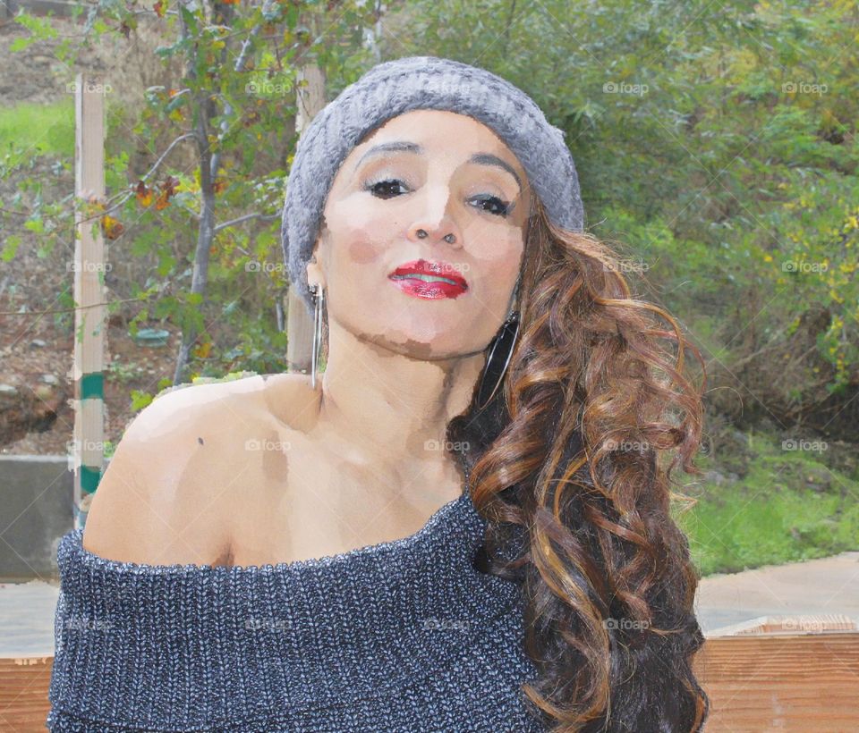 portrait of a lady digital eye painting