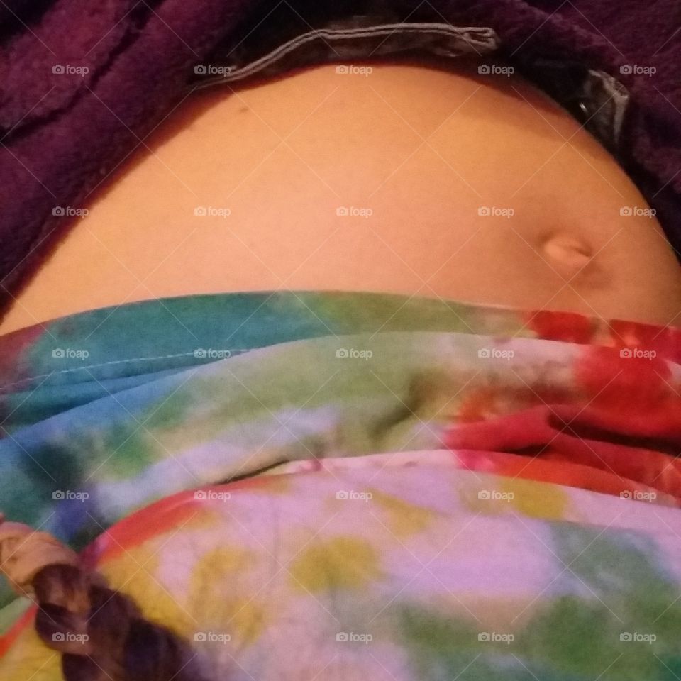 Pregnant hippie belly