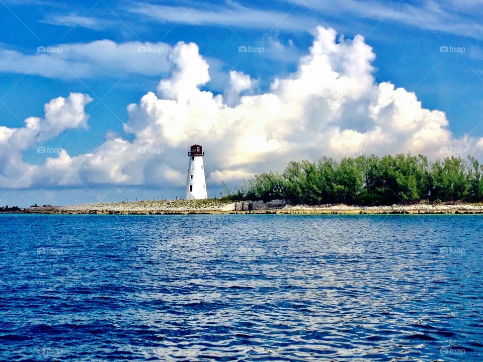 An abandoned lighthouse in Nassau, Bahamas. 