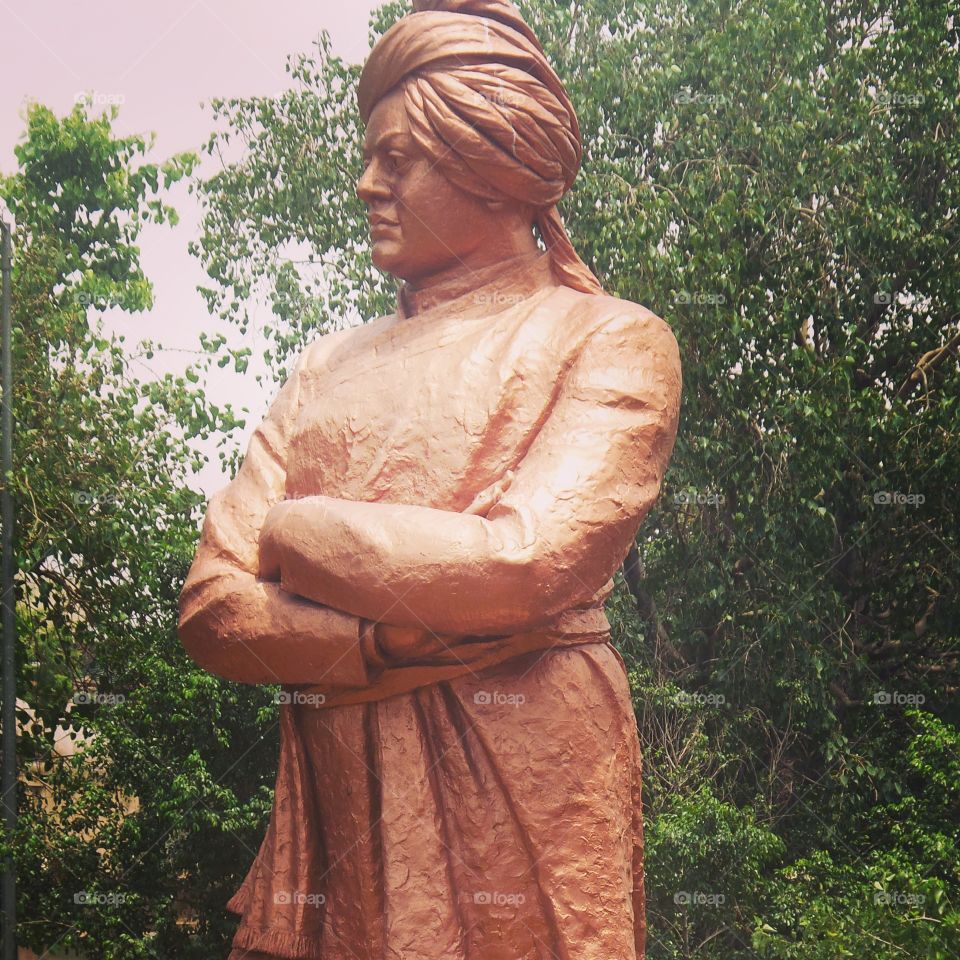 Swami Vivekananda. statue at R K Ashram Marg Delhi India