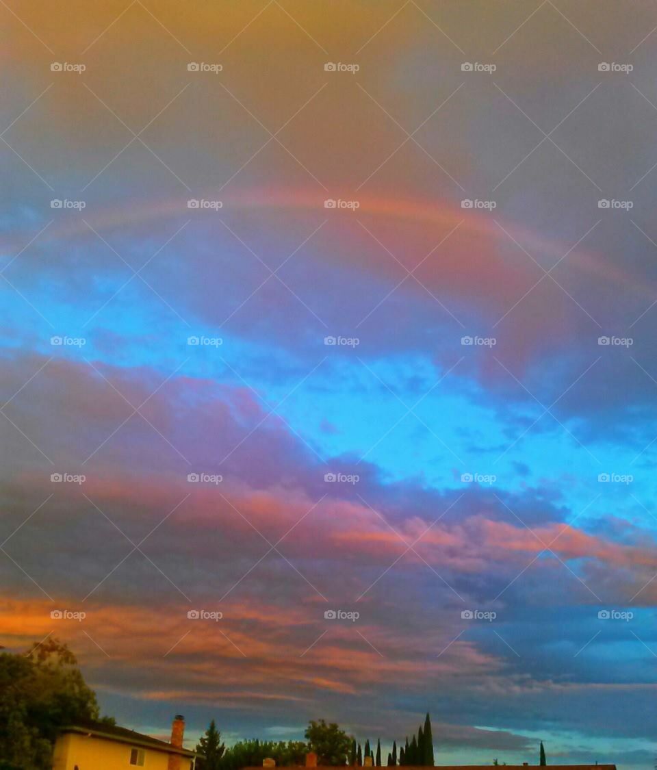 Beautiful rainbow in the sky 