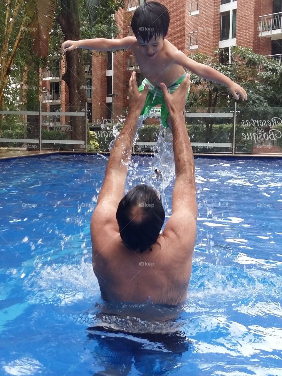 pool time with dad
