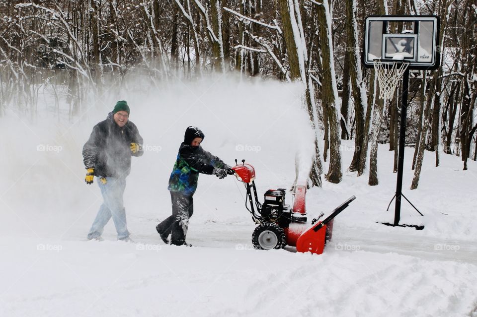 Very cold day to be out blowing the snow, and as you can see, it is also a windy winter day! 